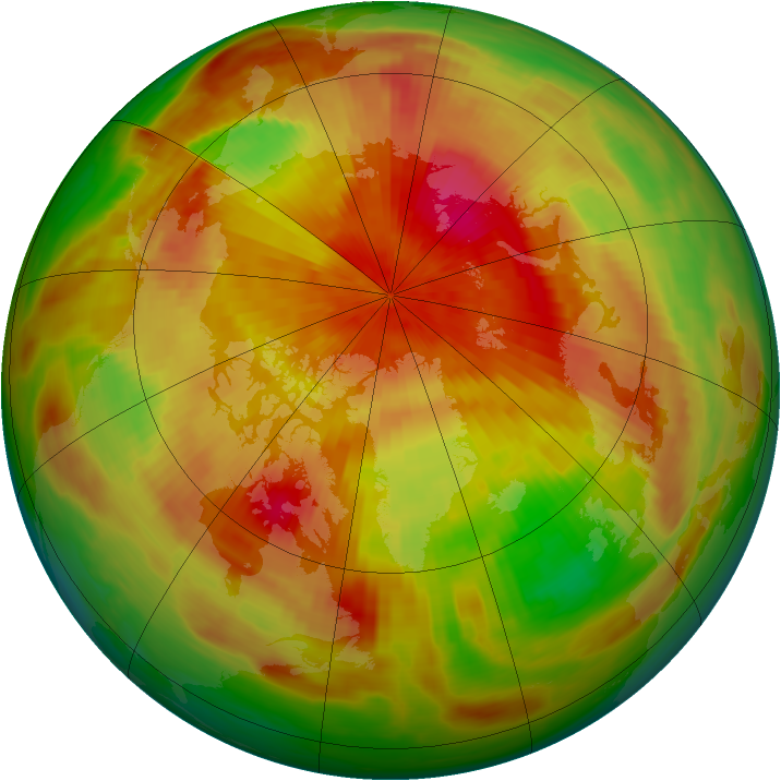 Arctic ozone map for 17 April 1991